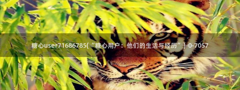 糖心vlog多乙：糖心user71686785(“糖心用户：